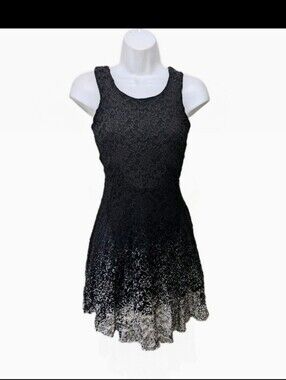 Ruum Ombre Black Lace Skater Dress S Whimsigoth Gothic 90s #drs1.2
